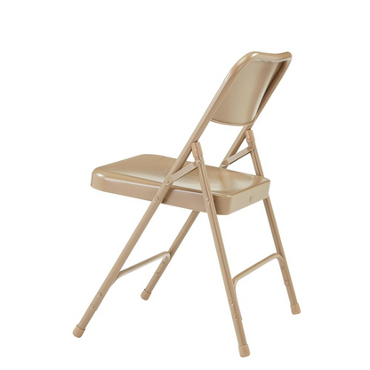 NPS® 200 Series Premium All-Steel Double Hinge Folding Chair, Beige (Pack of 4)