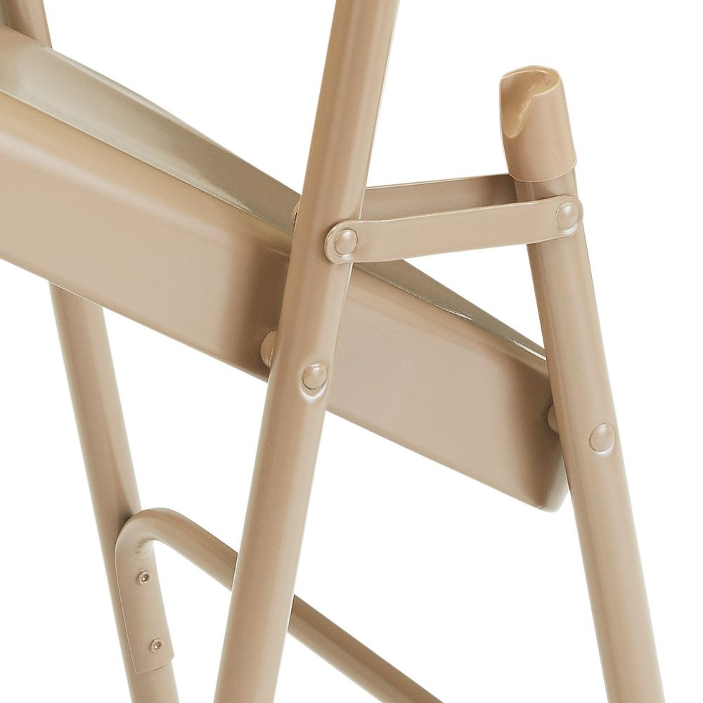NPS® 200 Series Premium All-Steel Double Hinge Folding Chair, Beige (Pack of 4)