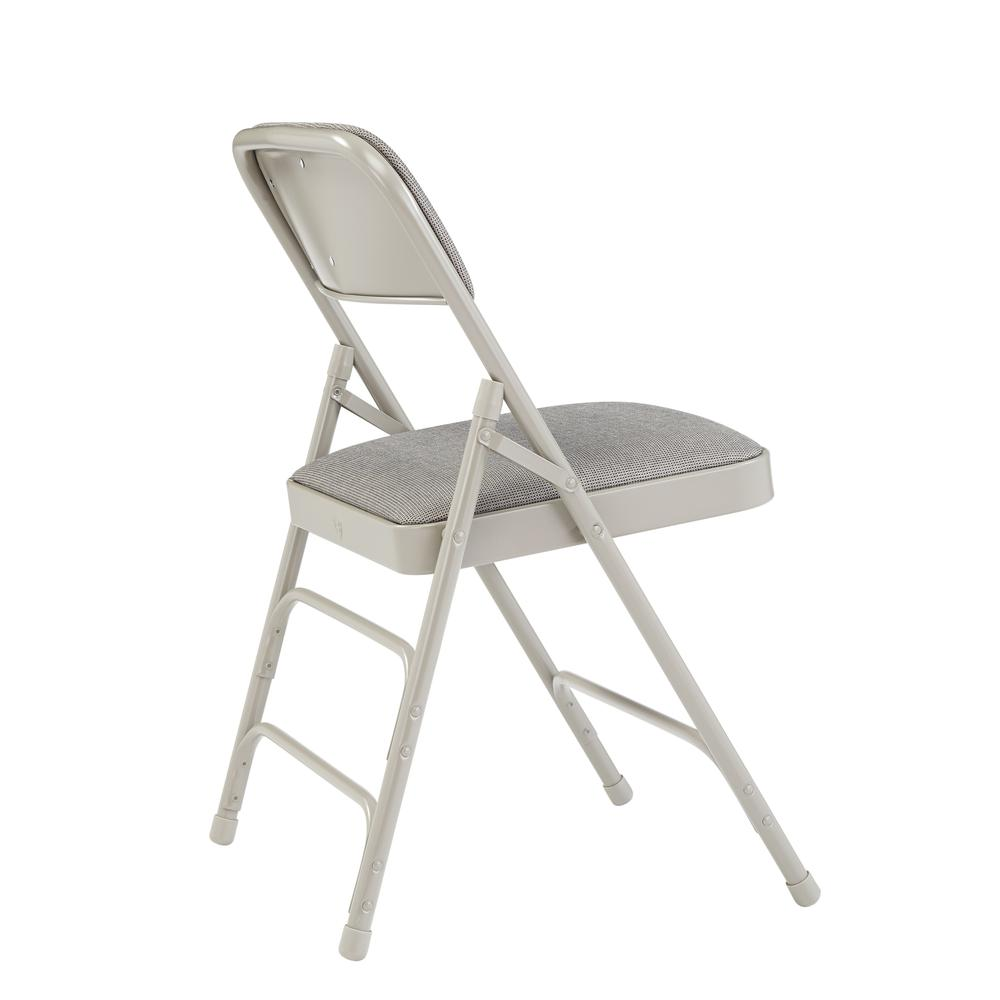 NPS® 2300 Series Deluxe Fabric Upholstered Triple Brace Double Hinge Premium Folding Chair, Greystone (Pack of 4)