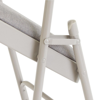 NPS® 2300 Series Deluxe Fabric Upholstered Triple Brace Double Hinge Premium Folding Chair, Greystone (Pack of 4)