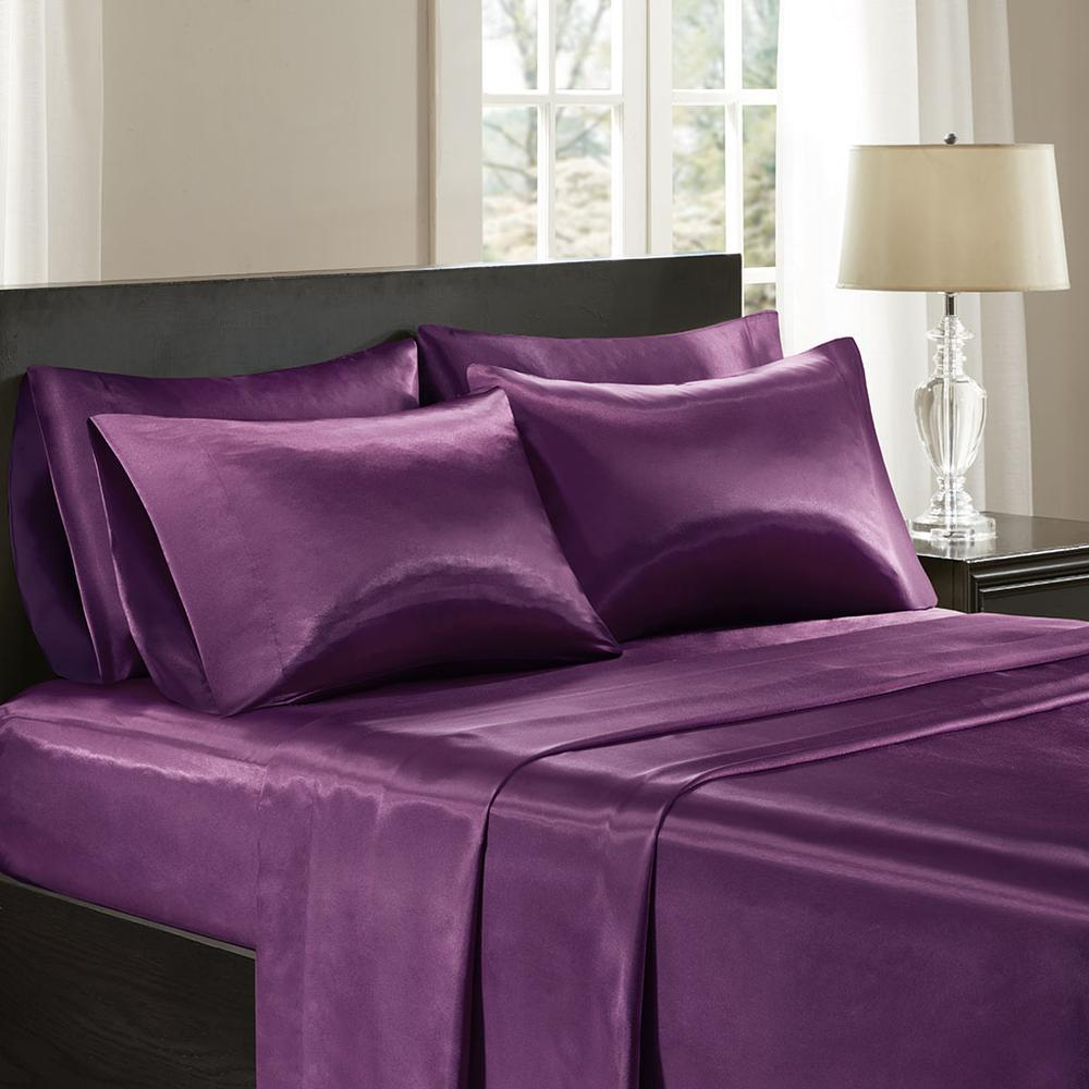 100% polyetser Solid Satined 6pcs Sheet Set,MPE20-716