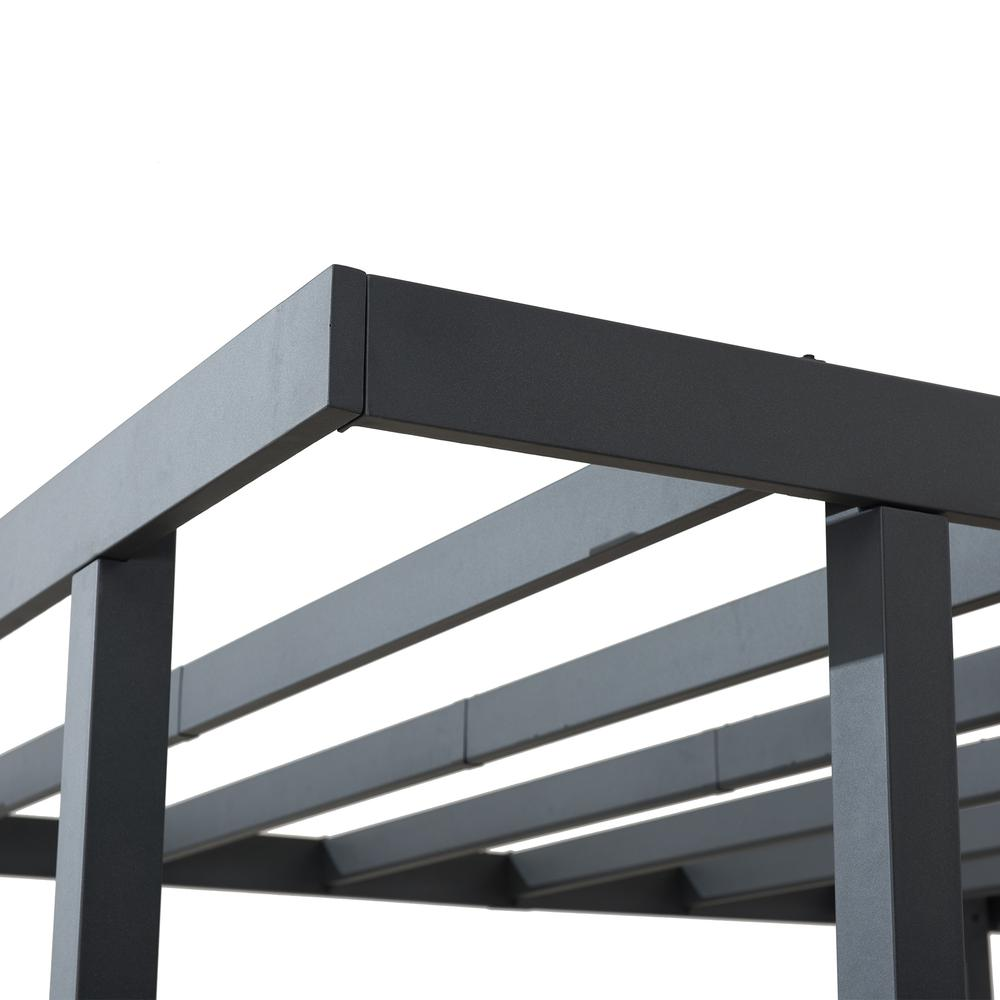 Sunjoy Marbella 10 x 12ft. Outdoor Patio Black Steel Frame Pergola with Planters
