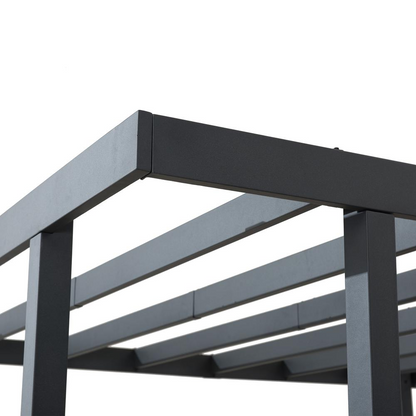 Sunjoy Marbella 10 x 12ft. Outdoor Patio Black Steel Frame Pergola with Planters