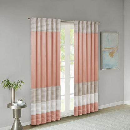 Polyoni Pintuck Window Panel w/ Lining,MP40-4373