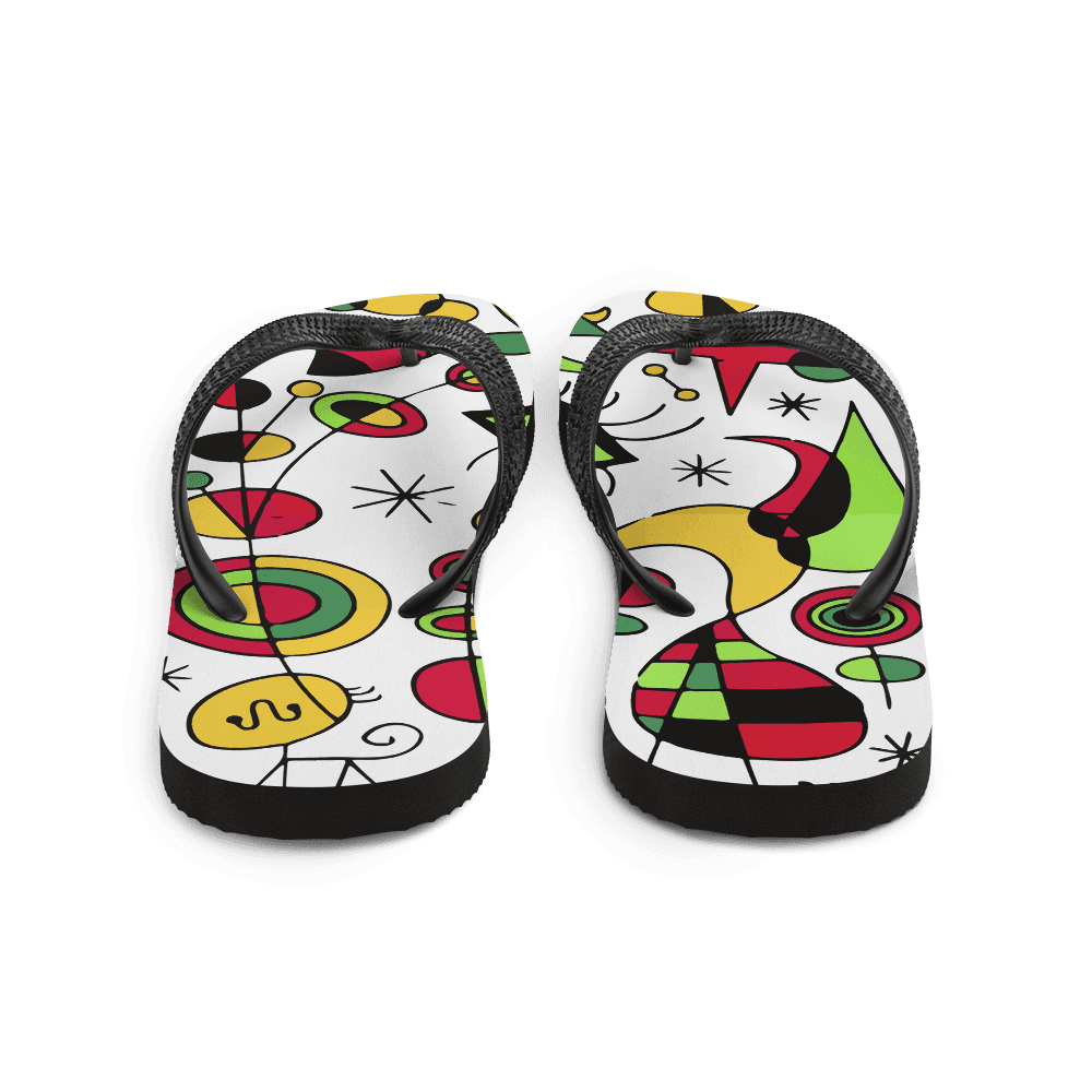 Joan Miro Peces de Colores (Colorful Fish) Artwork Flip-Flops