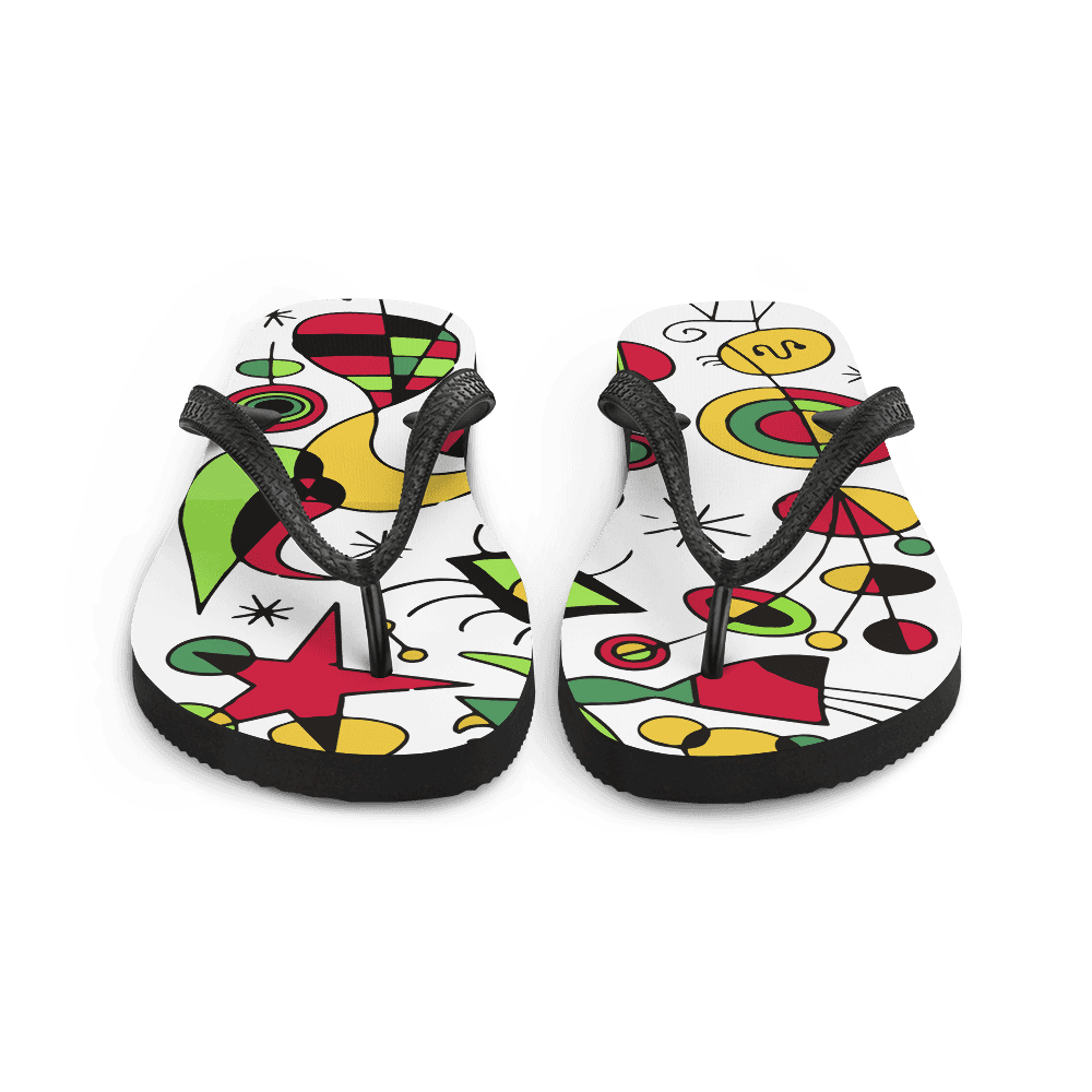 Joan Miro Peces de Colores (Colorful Fish) Artwork Flip-Flops