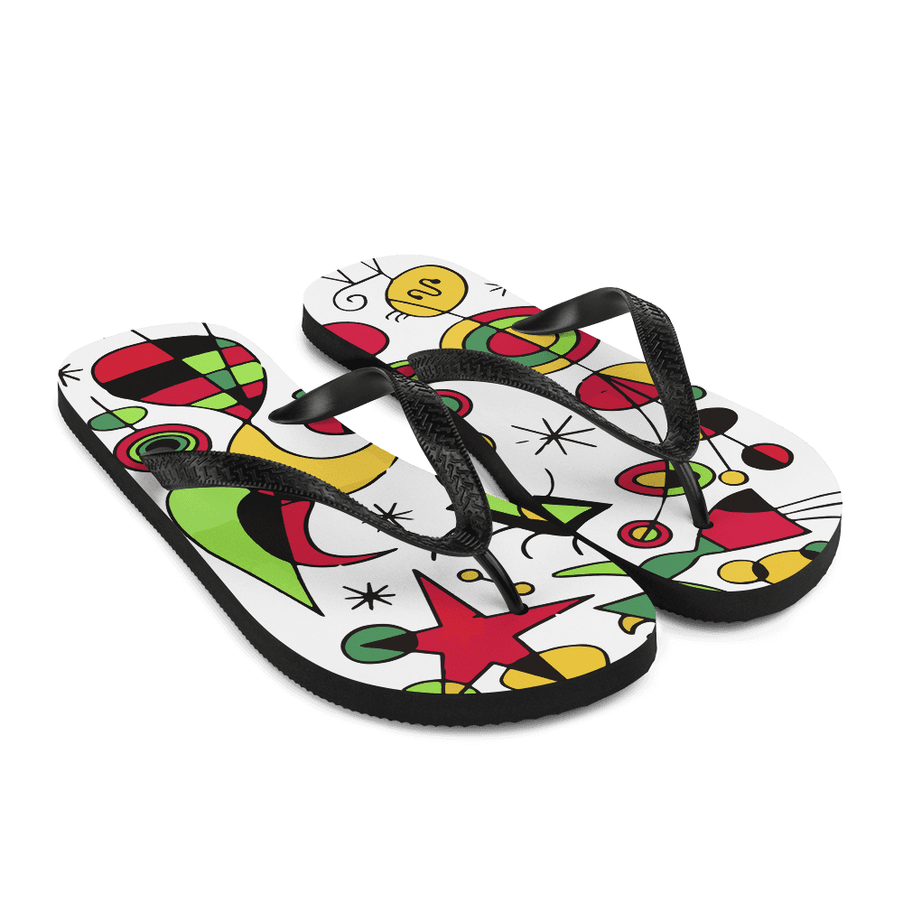 Joan Miro Peces de Colores (Colorful Fish) Artwork Flip-Flops