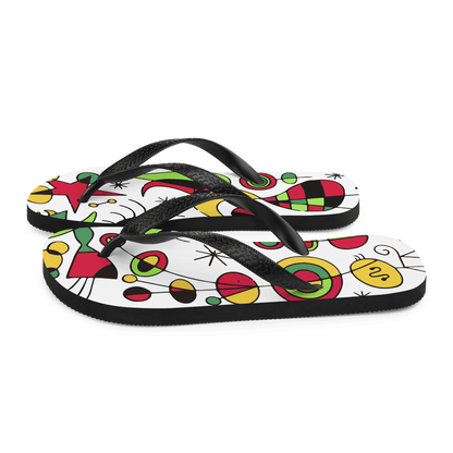 Joan Miro Peces de Colores (Colorful Fish) Artwork Flip-Flops