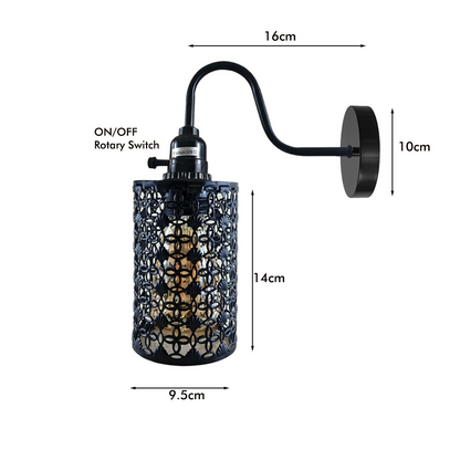 Vintage Industrial Wall Lights Fittings Indoor Sconce Black Metal Home Office Lamp Shade~1204