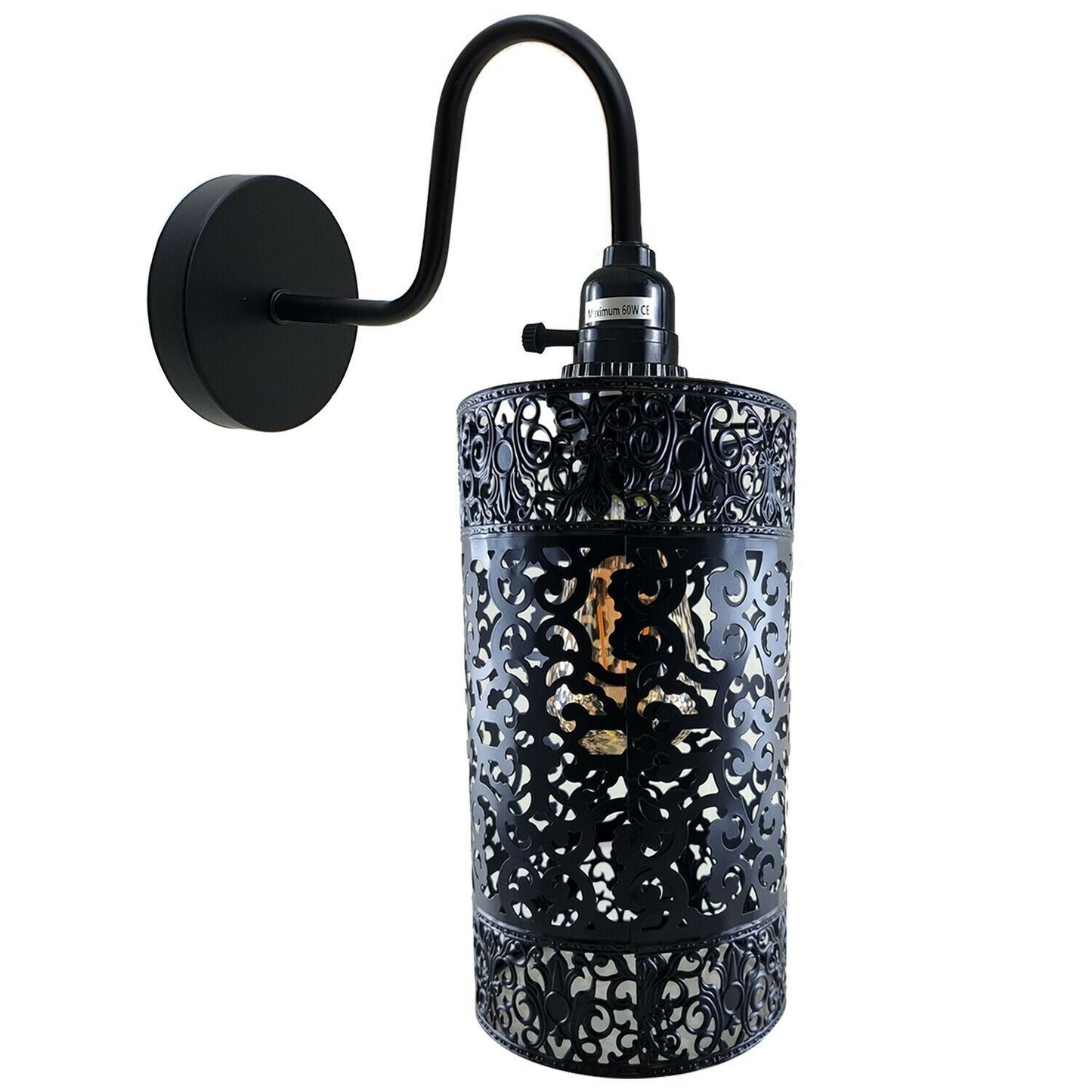 Vintage Industrial Wall Lights Fittings Indoor Sconce Black Metal Home Office Lamp Shade~1204