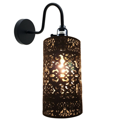 Vintage Industrial Wall Lights Fittings Indoor Sconce Black Metal Home Office Lamp Shade~1204