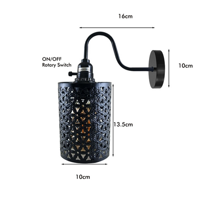 Vintage Industrial Wall Lights Fittings Indoor Sconce Black Metal Home Office Lamp Shade~1204