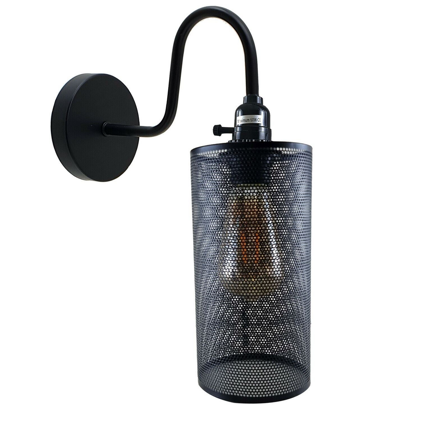 Vintage Industrial Wall Lights Fittings Indoor Sconce Black Metal Home Office Lamp Shade~1204
