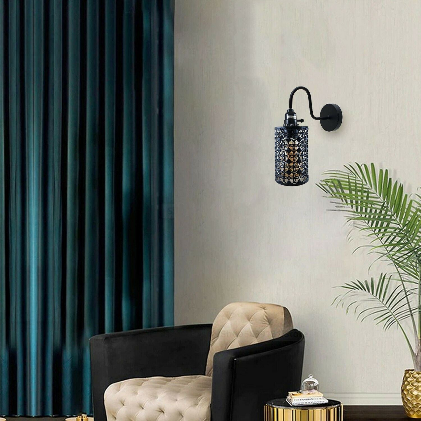 Vintage Industrial Wall Lights Fittings Indoor Sconce Black Metal Home Office Lamp Shade~1204