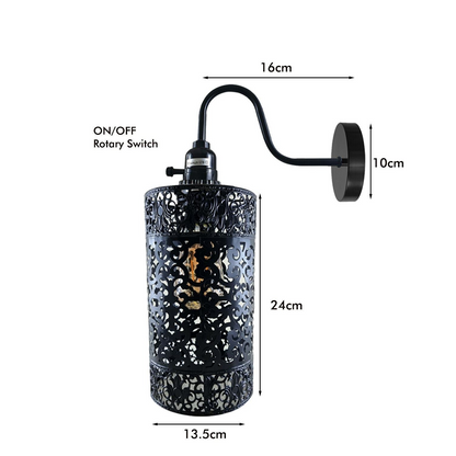 Vintage Industrial Wall Lights Fittings Indoor Sconce Black Metal Home Office Lamp Shade~1204