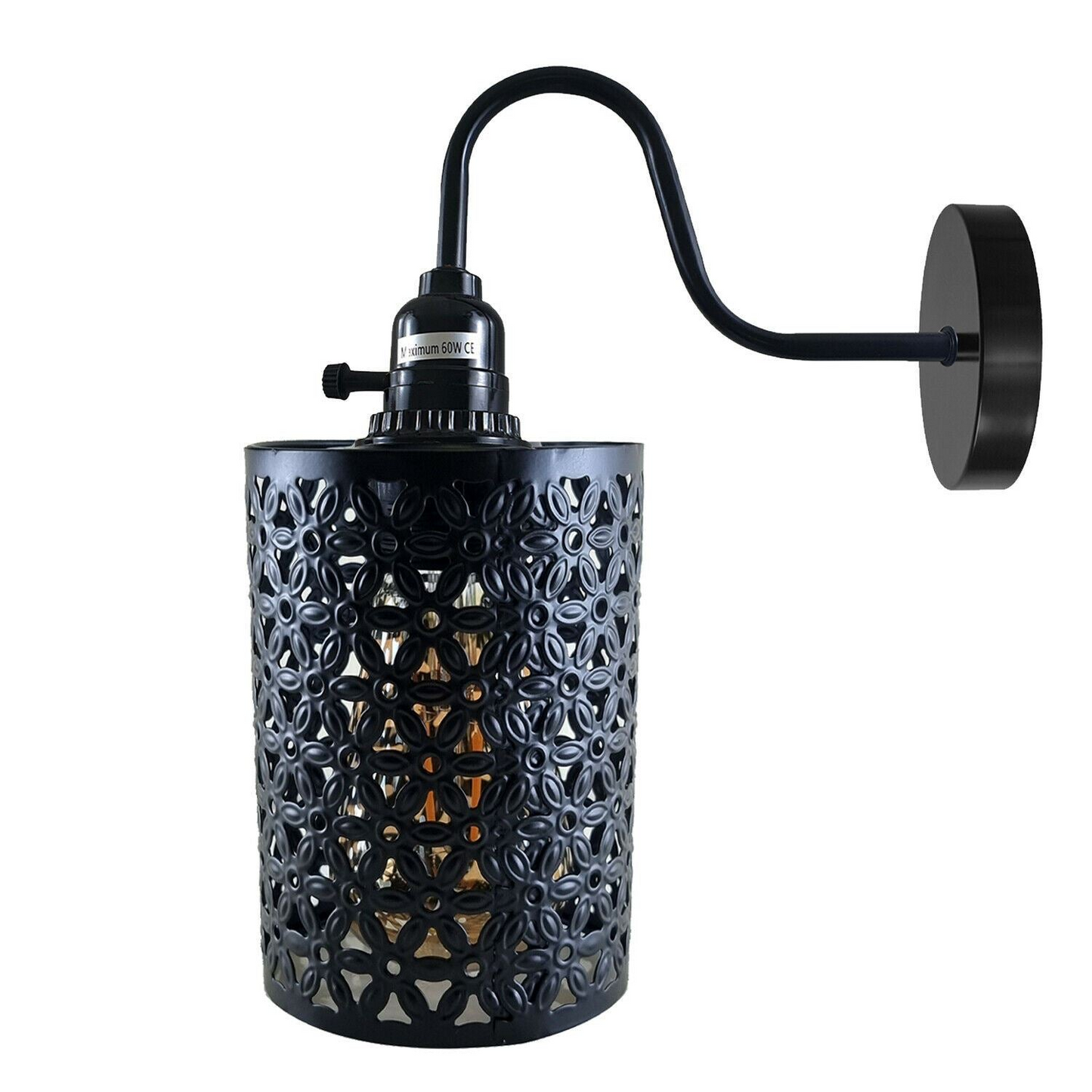 Vintage Industrial Wall Lights Fittings Indoor Sconce Black Metal Home Office Lamp Shade~1204