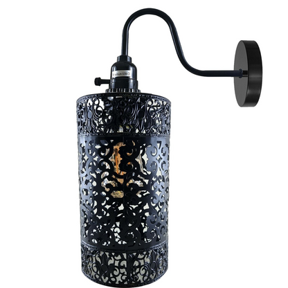 Vintage Industrial Wall Lights Fittings Indoor Sconce Black Metal Home Office Lamp Shade~1204