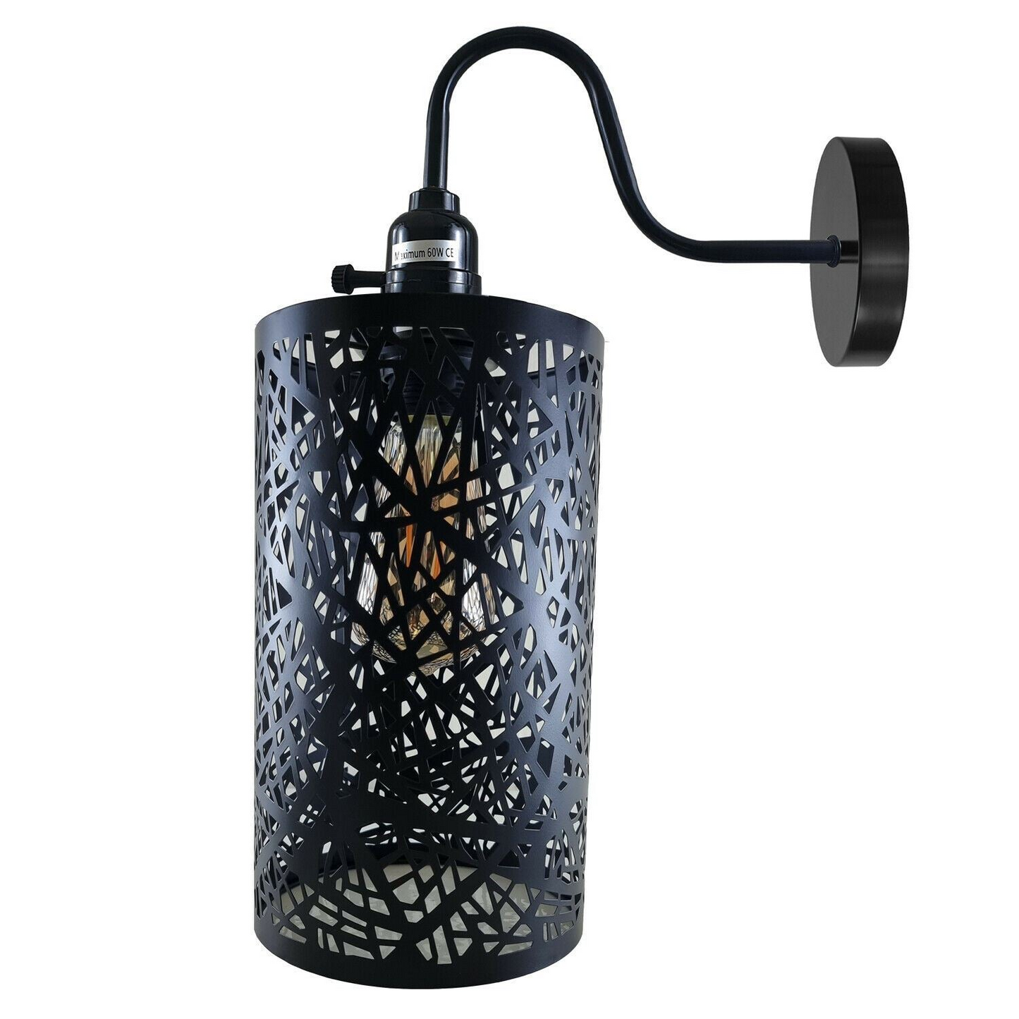 Vintage Industrial Wall Lights Fittings Indoor Sconce Black Metal Home Office Lamp Shade~1204