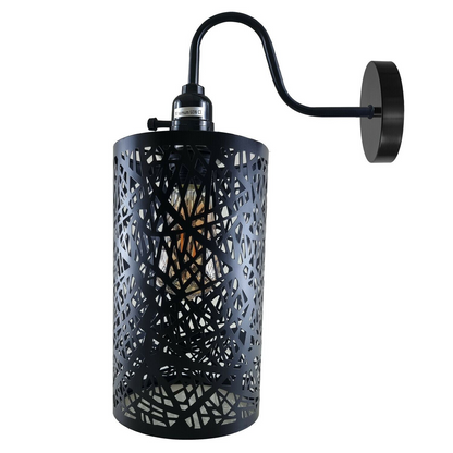 Vintage Industrial Wall Lights Fittings Indoor Sconce Black Metal Home Office Lamp Shade~1204