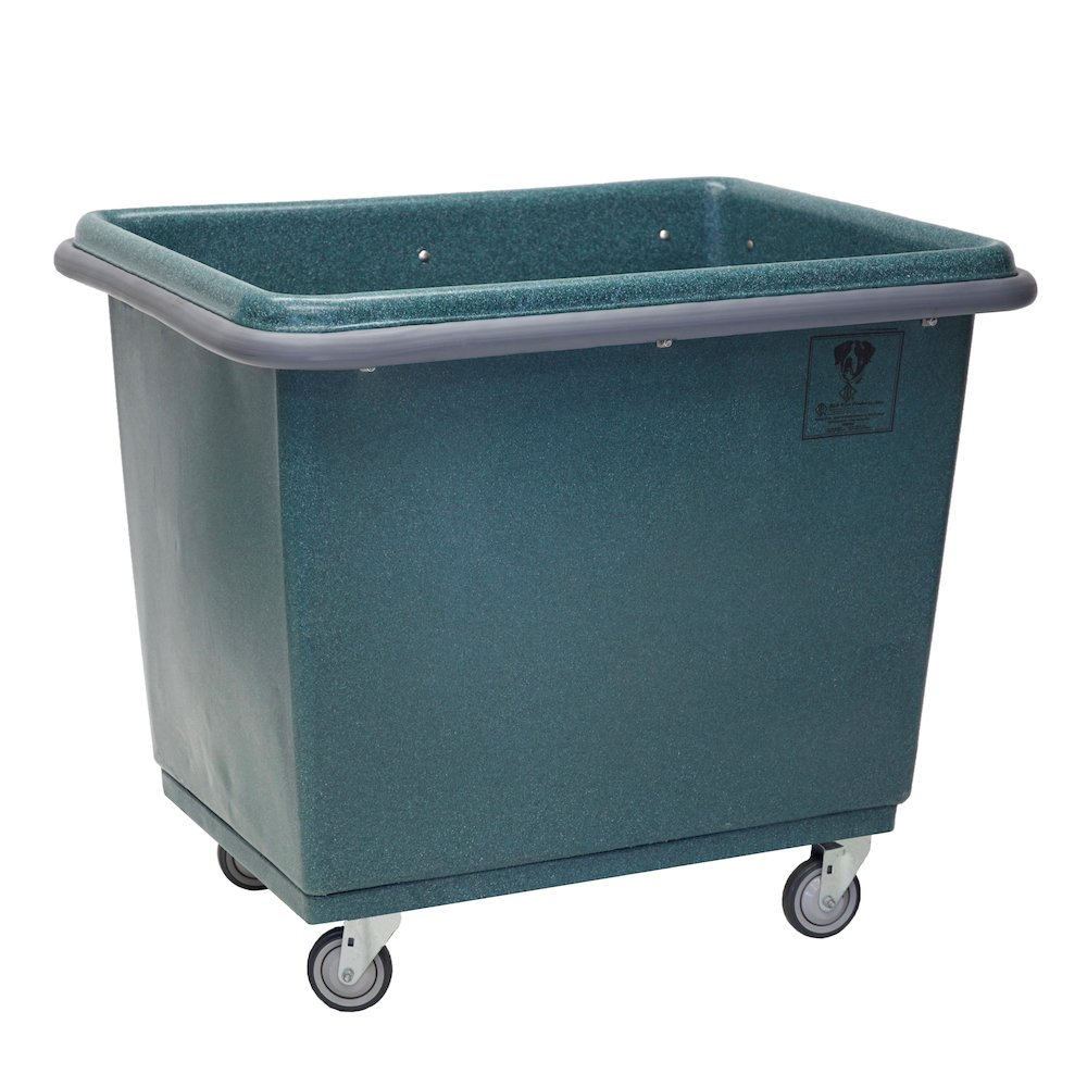 8 Bushel Poly Bumper Truck, All Swivel Casters, Blue