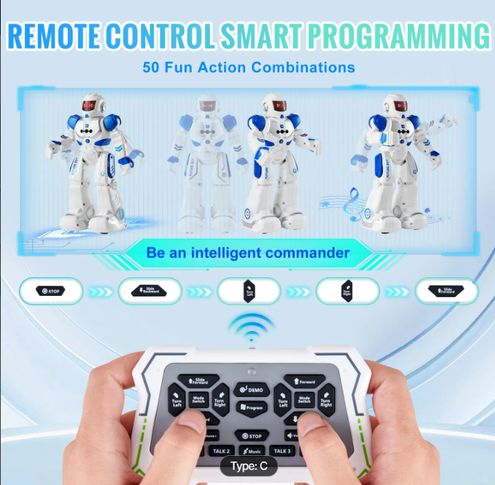 RC Robot Toys for Kids, Gesture Sensing Programmable Remote Control Smart Robot, Interactive Walking Singing Dancing Robot for Age 3 4 5 6 7 8 10 12 Year Old Boys Girls Birthday Gift Present