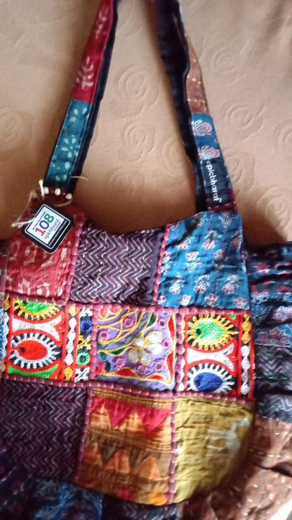 Handcrafted Tribal Cotton Shoulder Bag – Elegance